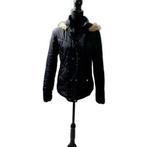 Krush Jacket  Junior  Size L  Black  Polyester  Quilted  Puffer Faux #443